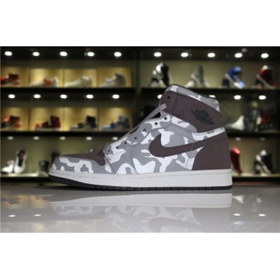 Nike Erkek Air Jordan 1 Retro High Camo / Gri / Koyu Gri Basketbol Ayakkabısı Türkiye - Z6UA5JS2